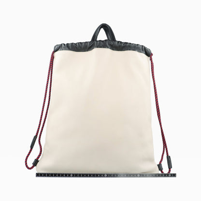 GUCCI Gucci Print Drawstring White Leather Backpack 516639 B023688405
