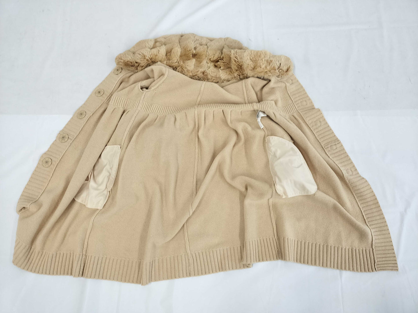 FOXEY FOXEY 100% Cashmere and Chinchilla Fur Knit Coat, Size 40, Cardigan