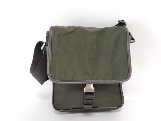 PRADA Nylon Prada Shoulder Bag with Triangle Logo