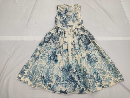 Miu Miu MIUMIU Dress, Gathered Pleated Floral Print, Size 38