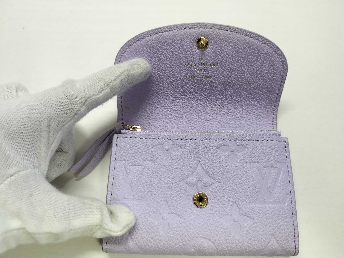 LOUIS VUITTON Monogram Empreinte LOUIS VUITTON Empreinte Porte Monnaie Rosari Folding Wallet