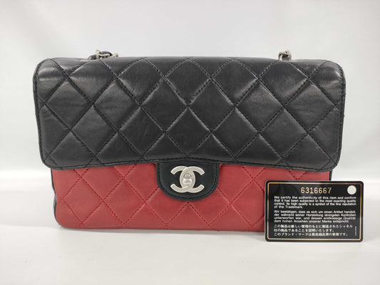 CHANEL Two-tone Matelasse Chain Shoulder Bag