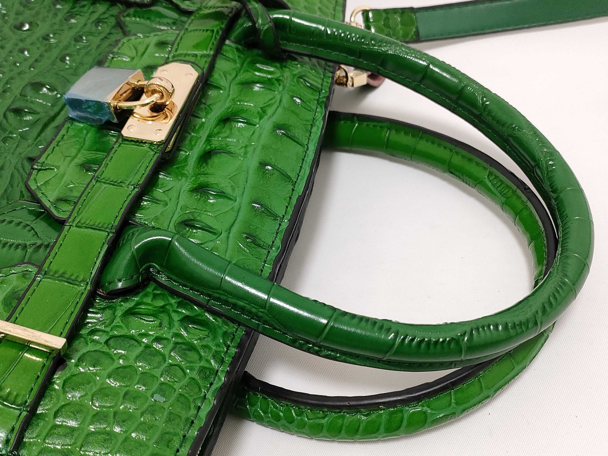 Borini 2-way Crocodile Green Handbag
