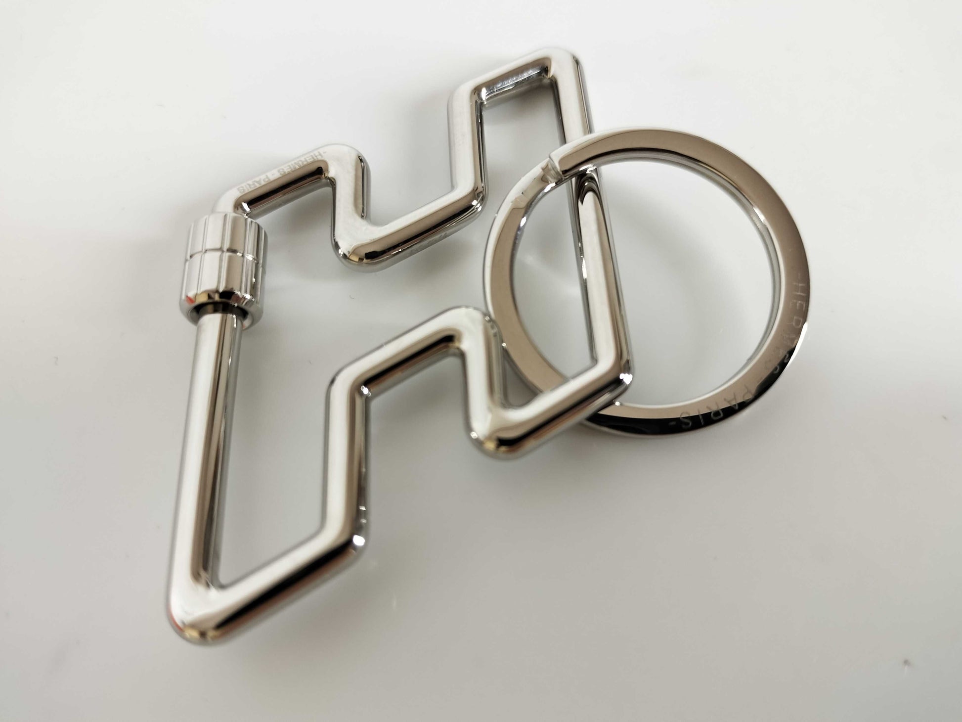 HERMES Keychain H To Speed ​​Silver Hardware HERMES Keyring Key Case Keychain