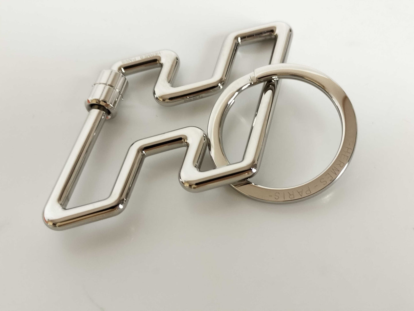 HERMES Keychain H To Speed ​​Silver Hardware HERMES Keyring Key Case Keychain