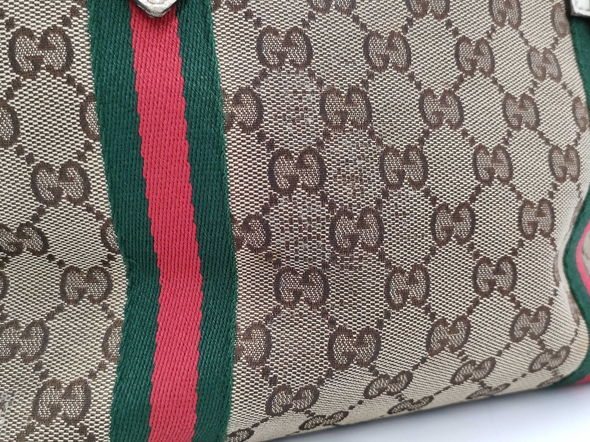 GUCCI GG Canvas Sherry Line Tote Bag