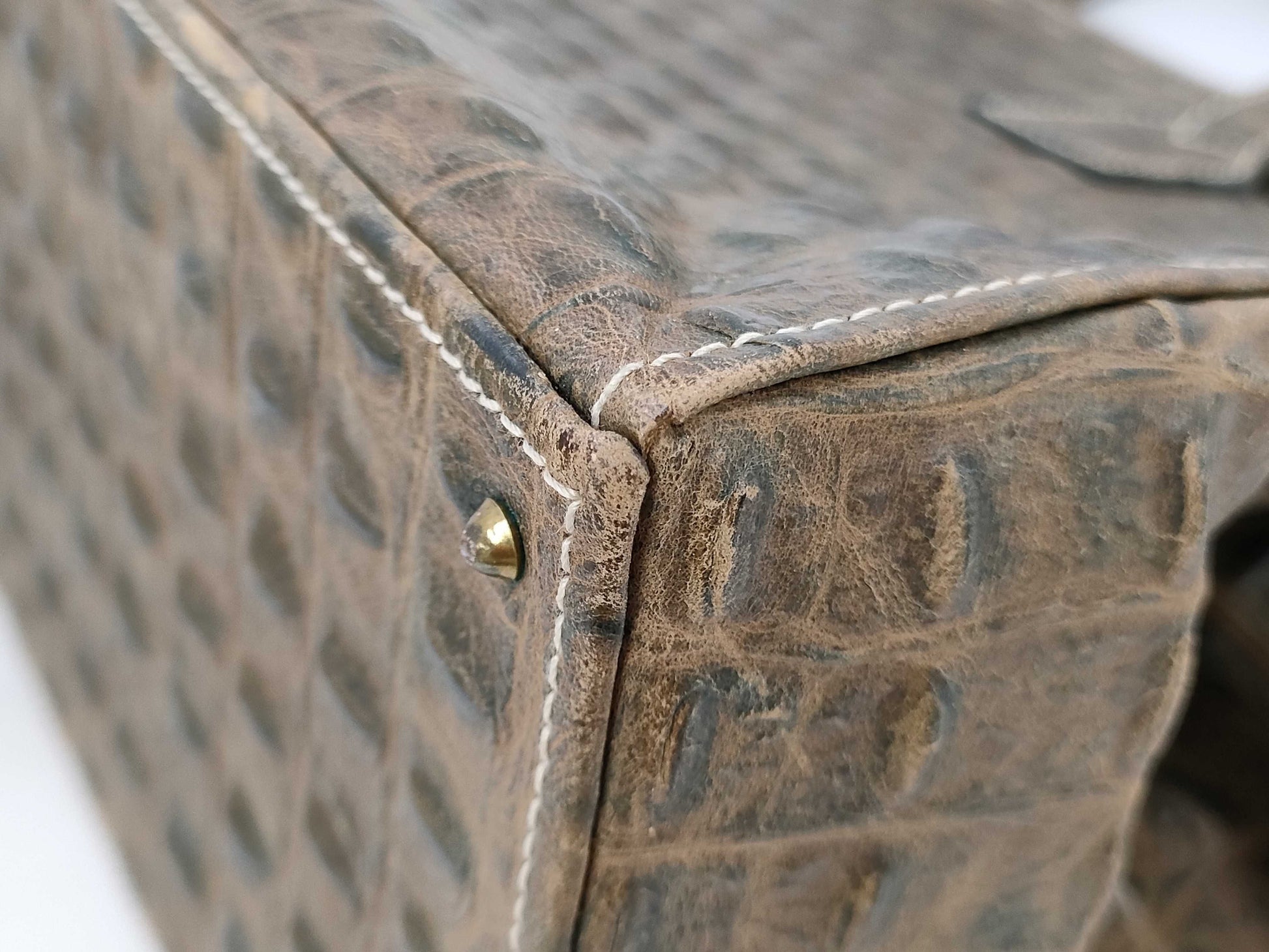 FENDI Crocodile Handbag 2WAY Shoulder Bag