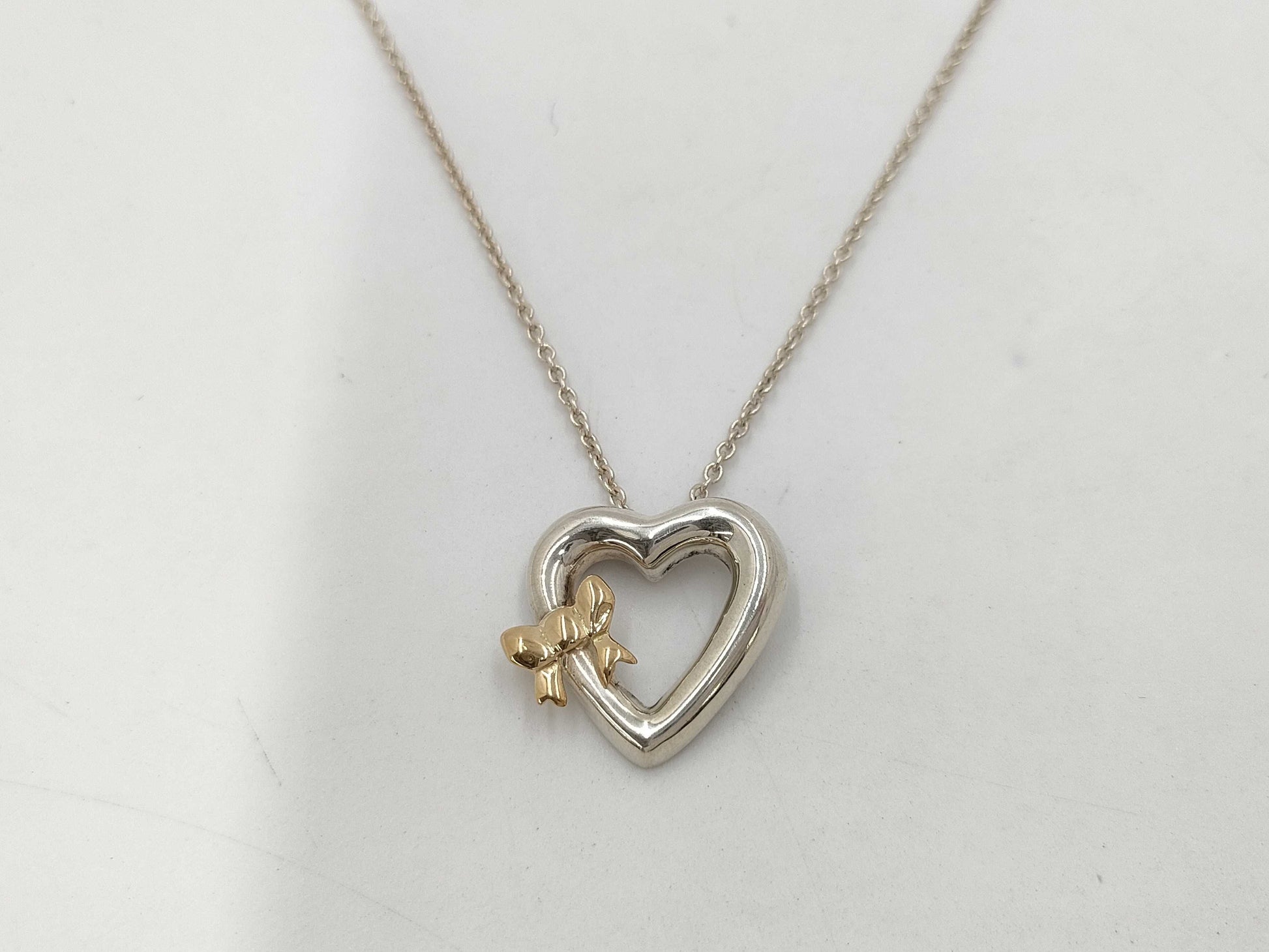 Ribbon Heart Necklace SV925 / AU750 Pendant
