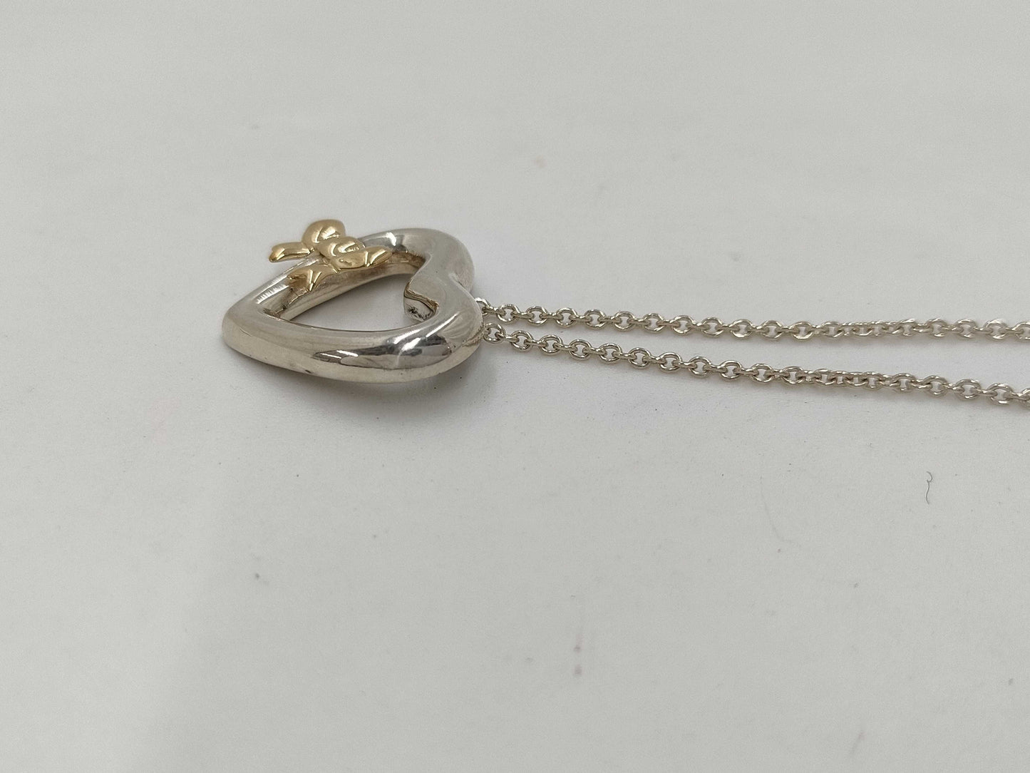 Ribbon Heart Necklace SV925 / AU750 Pendant