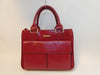 BURBERRY Leather Red Nova Check Hand Tote Bag