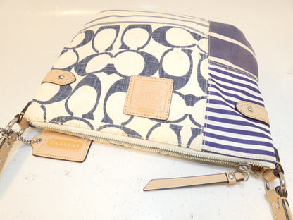 COACH Signature Mixed Material Shoulder Bag