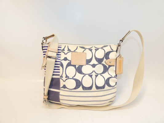 COACH Signature Mixed Material Shoulder Bag