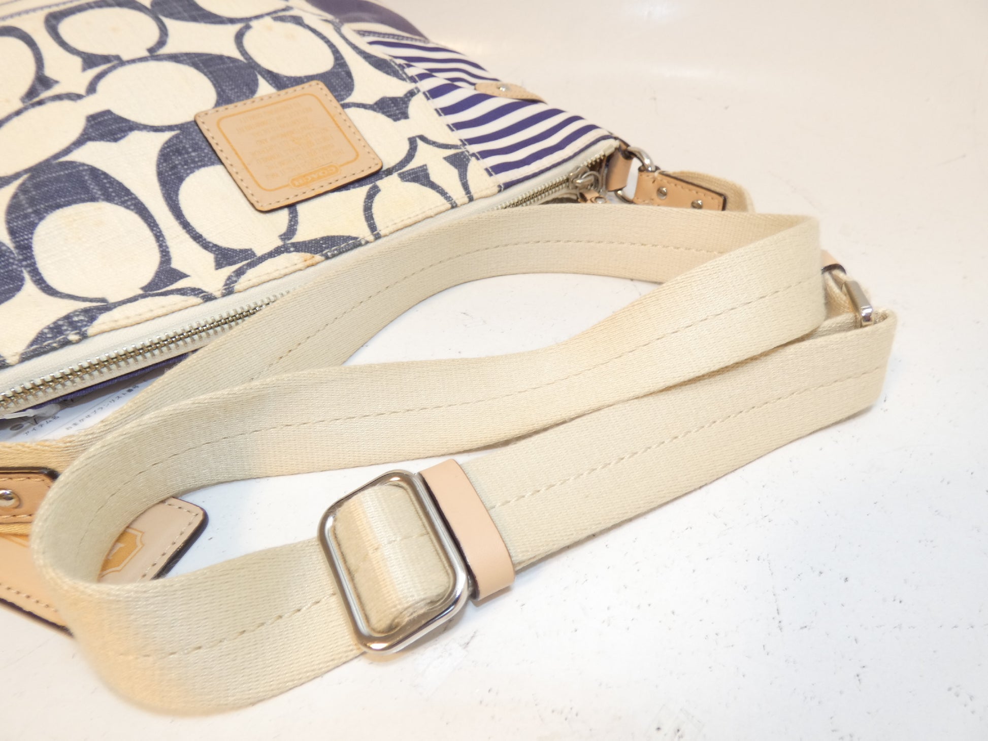 COACH Signature Mixed Material Shoulder Bag