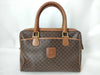 CELINE Mini Boston Bag, Macadam Pattern, M94, PVC/Leather, Dark Brown, Boston Bag
