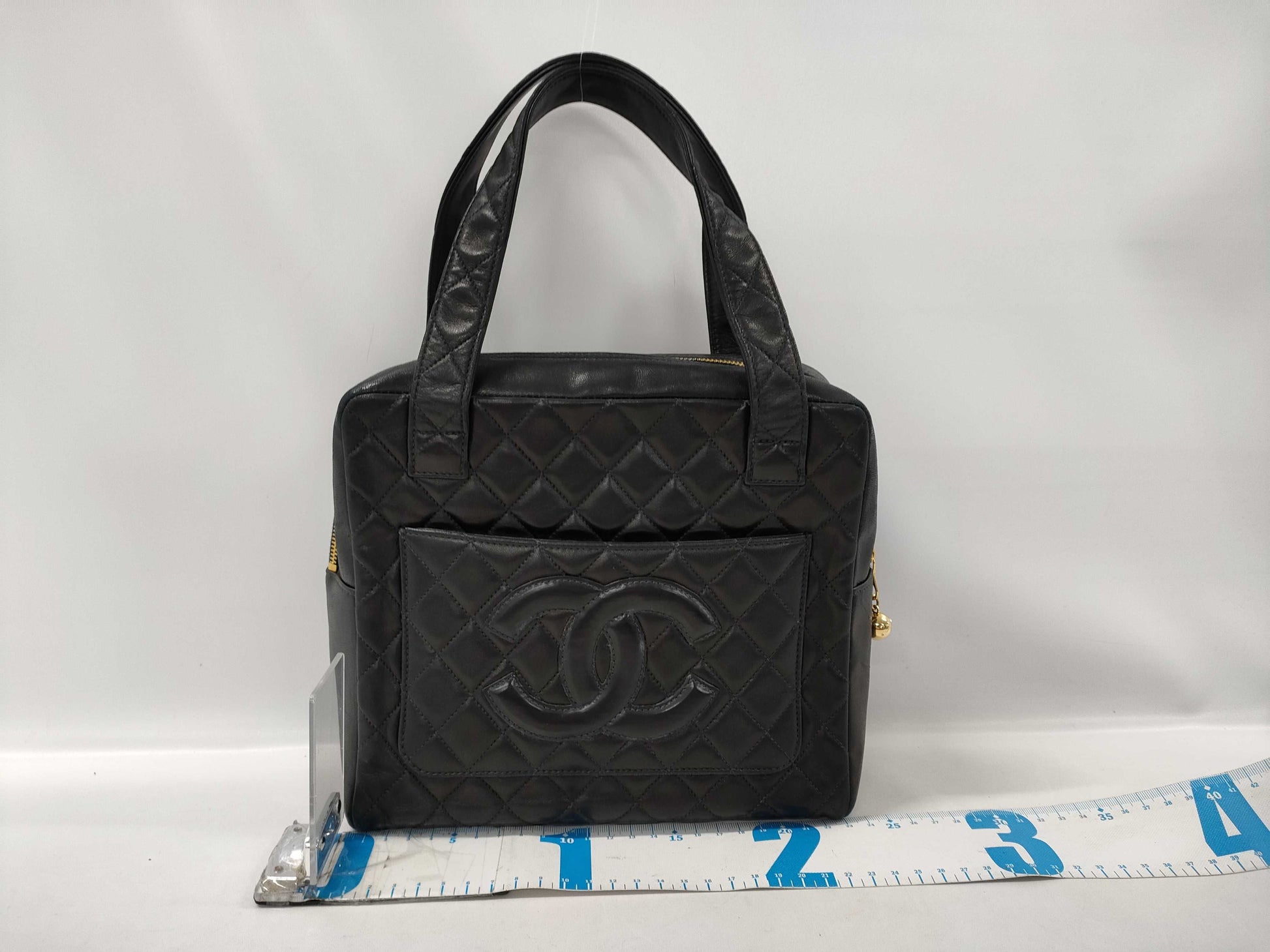 CHANEL Matelasse Handbag, Lambskin, Coco Mark, GD Hardware, 4826784, Black