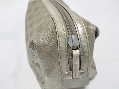 GUCCI GG Canvas Pouch 29595 Silver