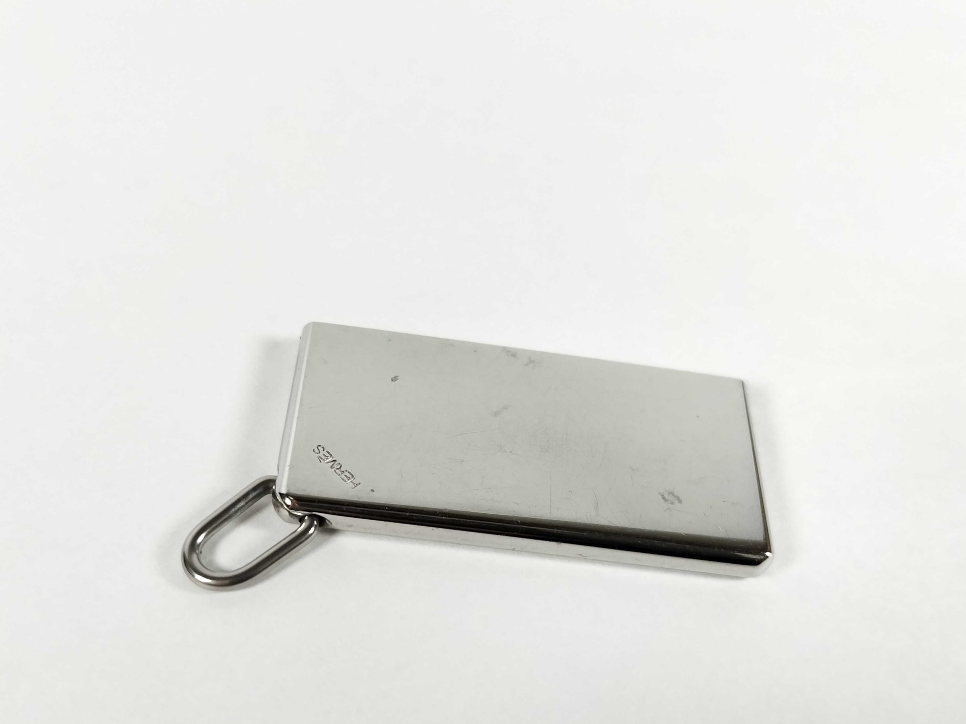 HERMES Hermès Symbol Choker Necklace with Pair Plates, 2000, Metal, Silver Color, Top Only, Pendant Top