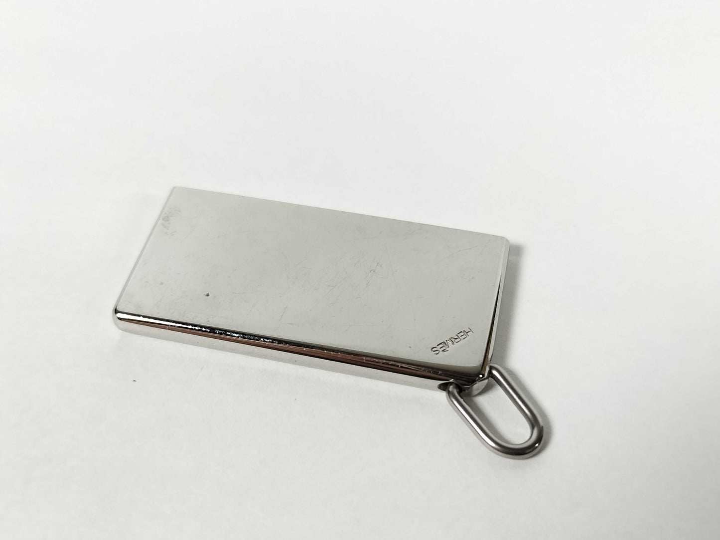 HERMES Hermès Symbol Choker Necklace with Pair Plates, 2000, Metal, Silver Color, Top Only, Pendant Top