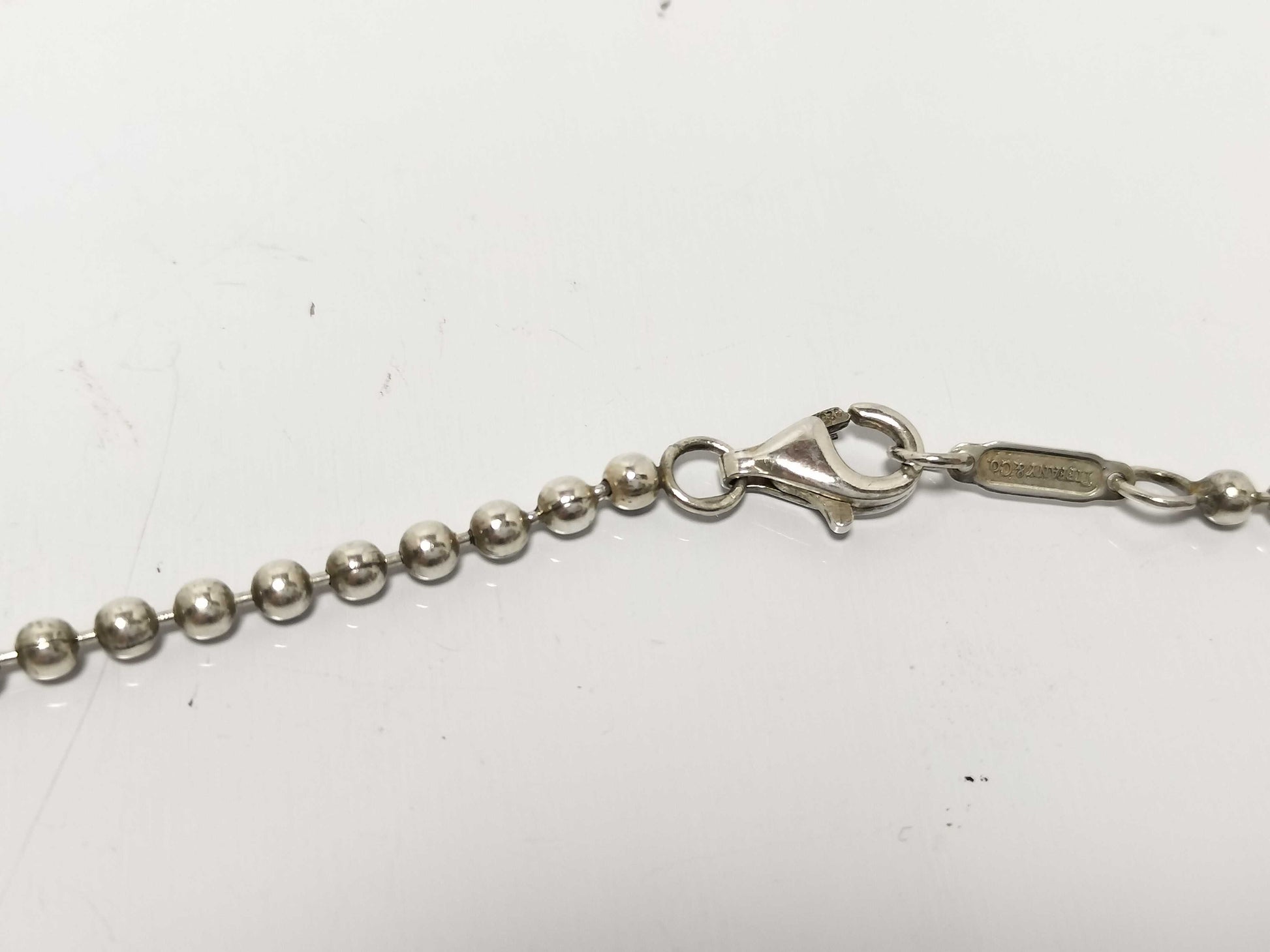 Tiffany & Co. Atlas Tiffany Necklace with Atlas Logo Plate, 925 Silver, 21.6g