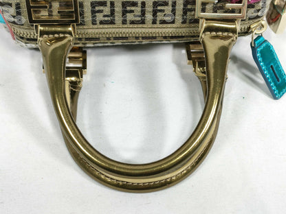 FENDI Zucchino Print Mini Boston Bag 8BL071 Handbag