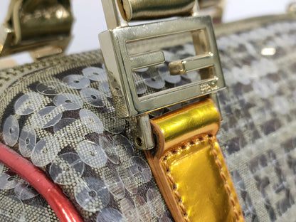 FENDI Zucchino Print Mini Boston Bag 8BL071 Handbag