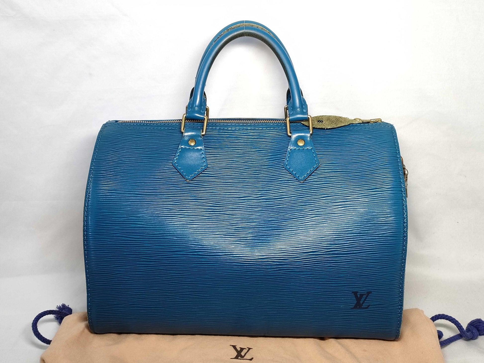 LOUIS VUITTON Epi Speedy 35 M42995 Boston Bag, Blue Handbag