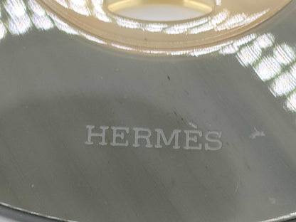 HERMES Lift GM Buffalo Horn Necklace in Black/Gray