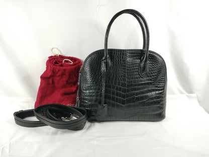 Leather Jewels JRA Tag Crocodile Bolide Style Unused Handbag