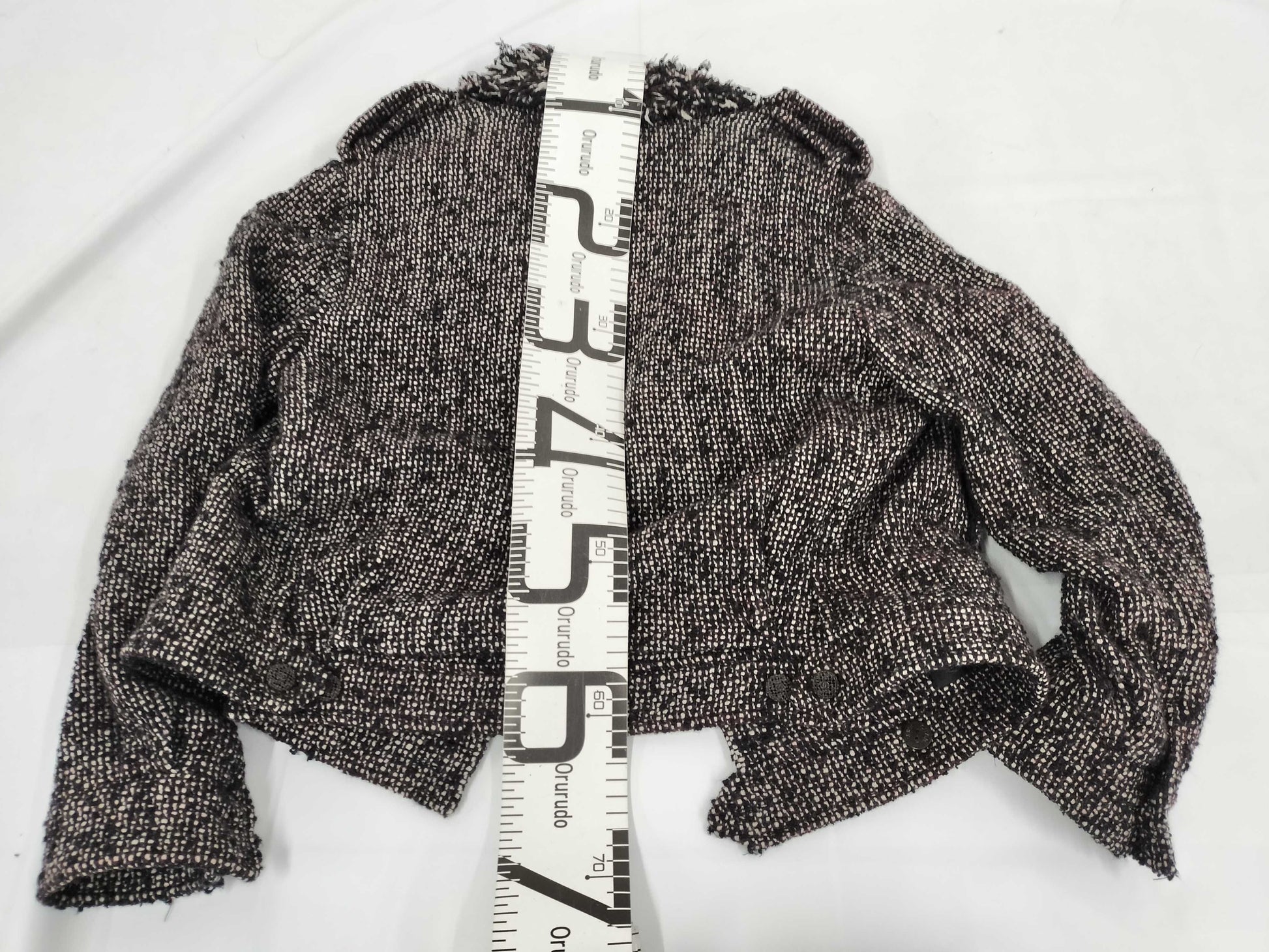 CHANEL CHANEL P44 Tweed Motorcycle Jacket Coco Mark P Coat 42 Jacket