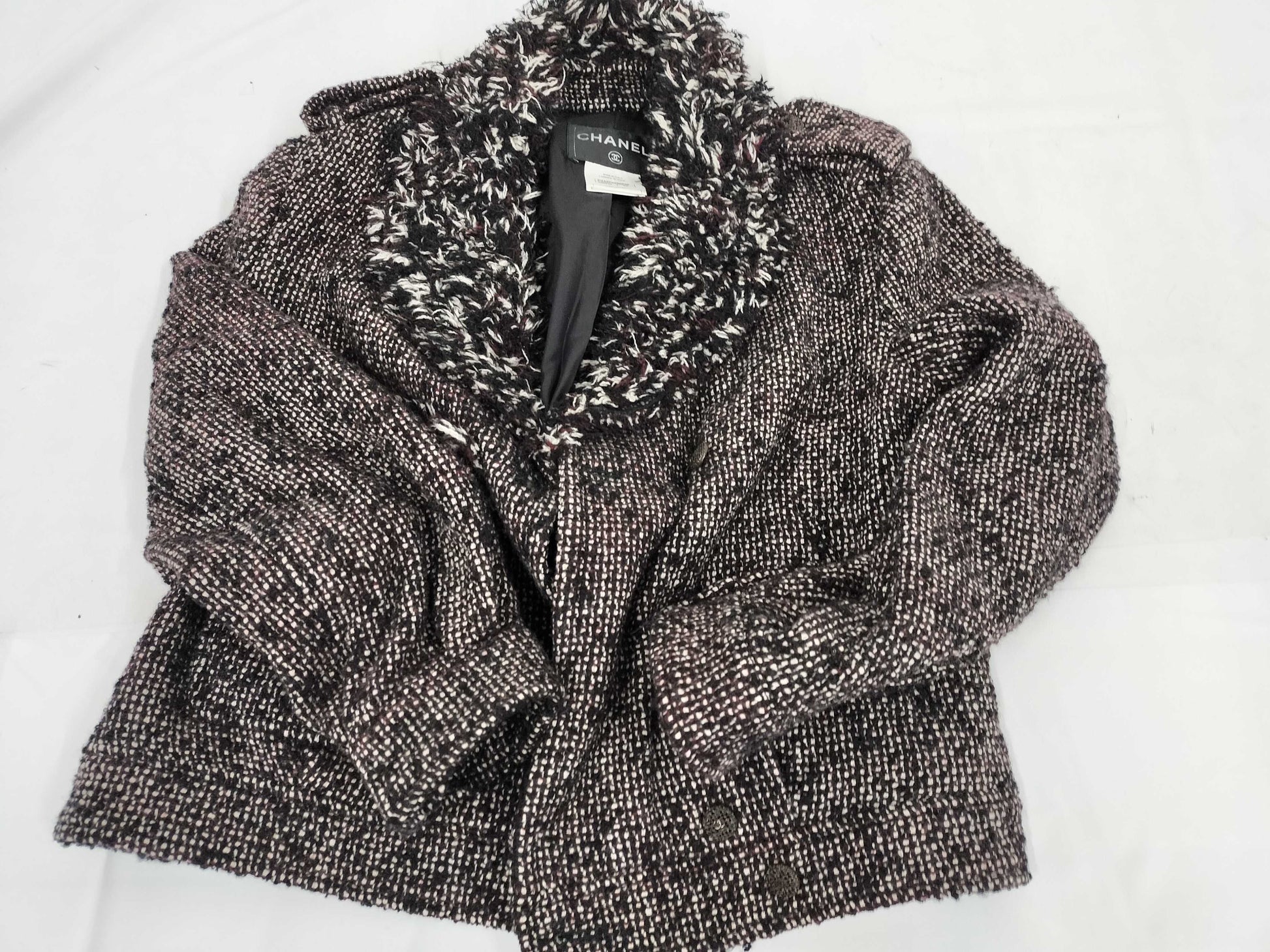 CHANEL CHANEL P44 Tweed Motorcycle Jacket Coco Mark P Coat 42 Jacket