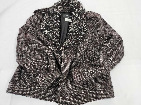 CHANEL CHANEL P44 Tweed Motorcycle Jacket Coco Mark P Coat 42 Jacket