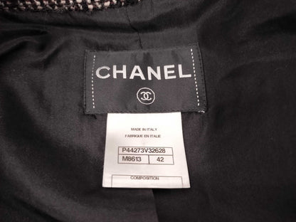 CHANEL CHANEL P44 Tweed Motorcycle Jacket Coco Mark P Coat 42 Jacket