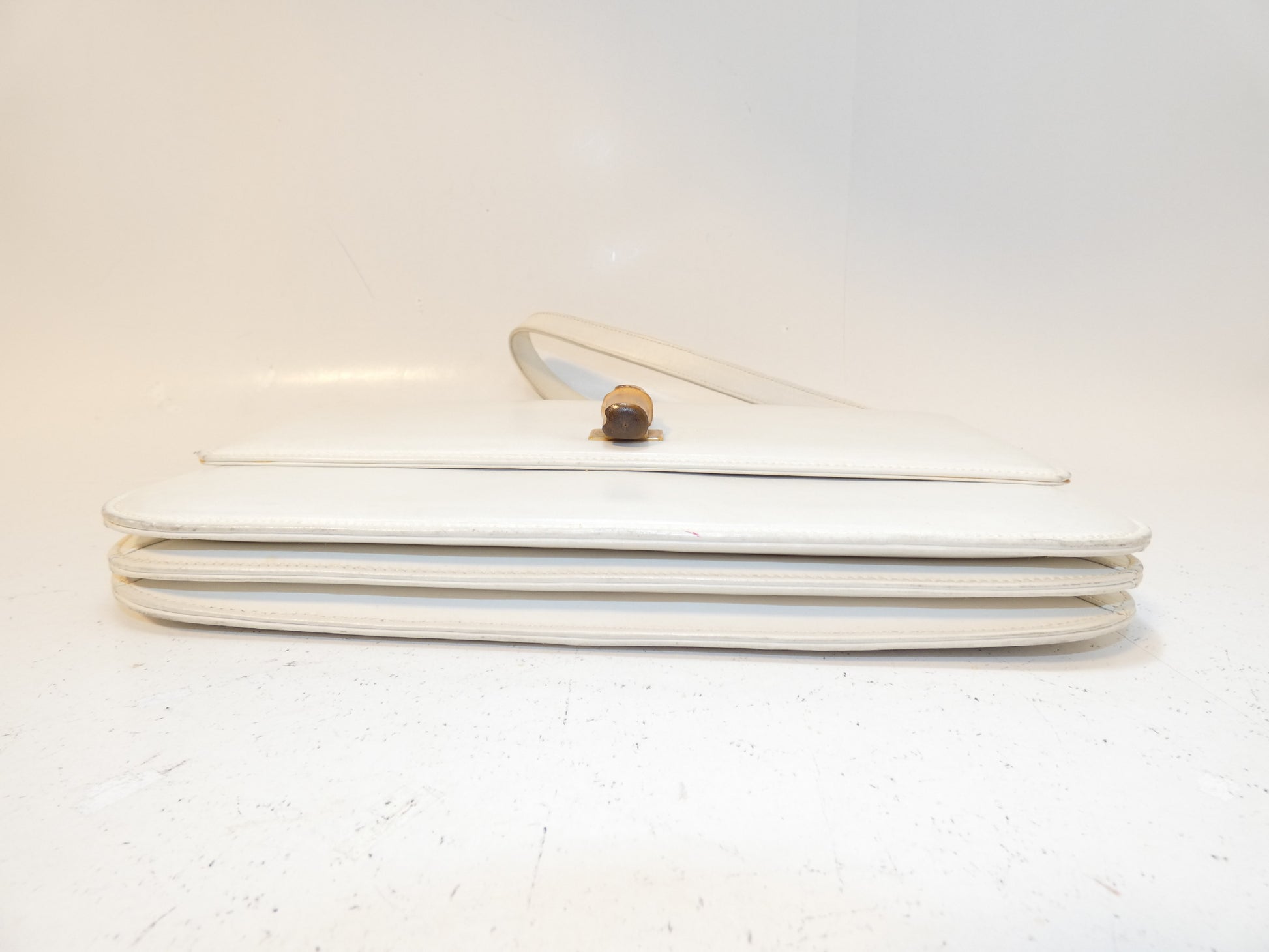 GUCCI Bamboo Turnlock Leather Shoulder Bag