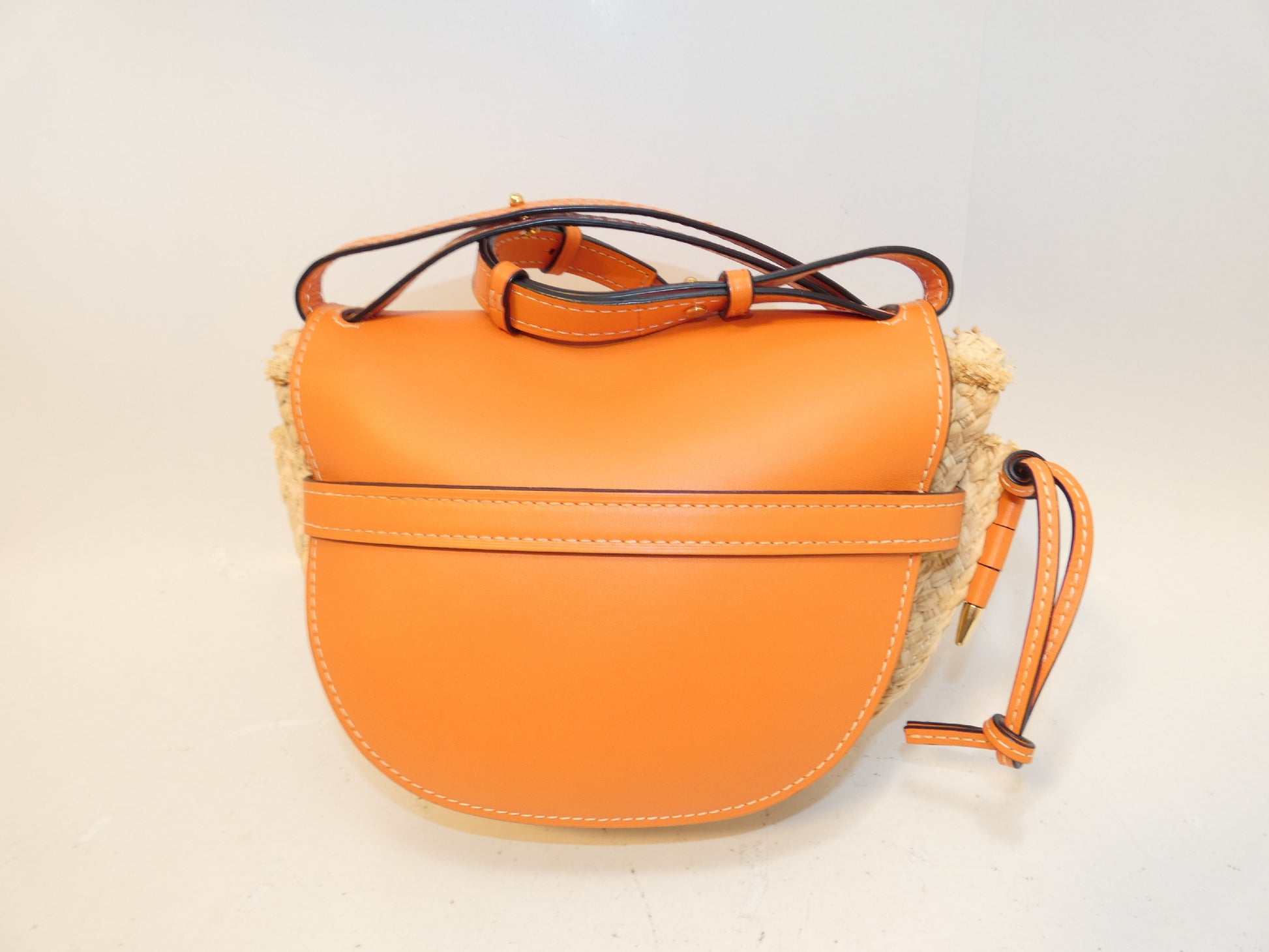 LOEWE Gate Bag Raffia Leather Shoulder Bag