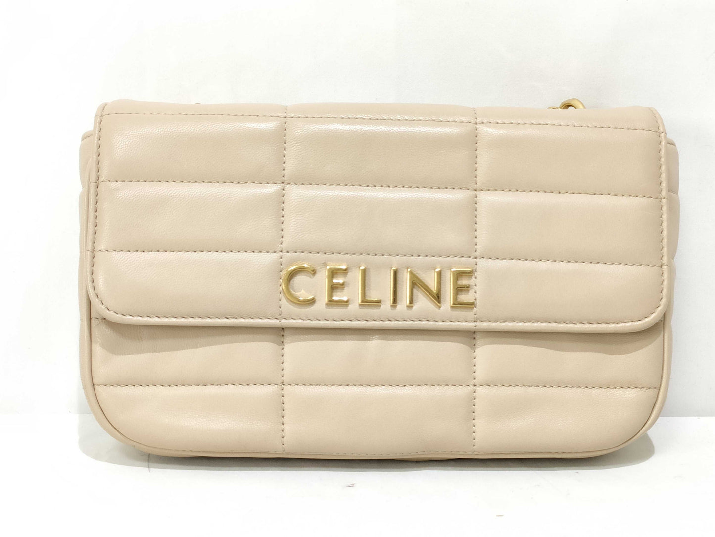 CELINE Monochrome Leather Shoulder Bag