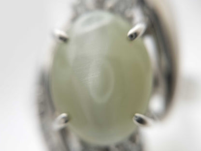 Chrysoberyl Cat's Eye 5.48ct D0.23ct Pt900 12.0g Ring 