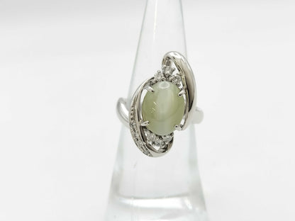 Chrysoberyl Cat's Eye 5.48ct D0.23ct Pt900 12.0g Ring 