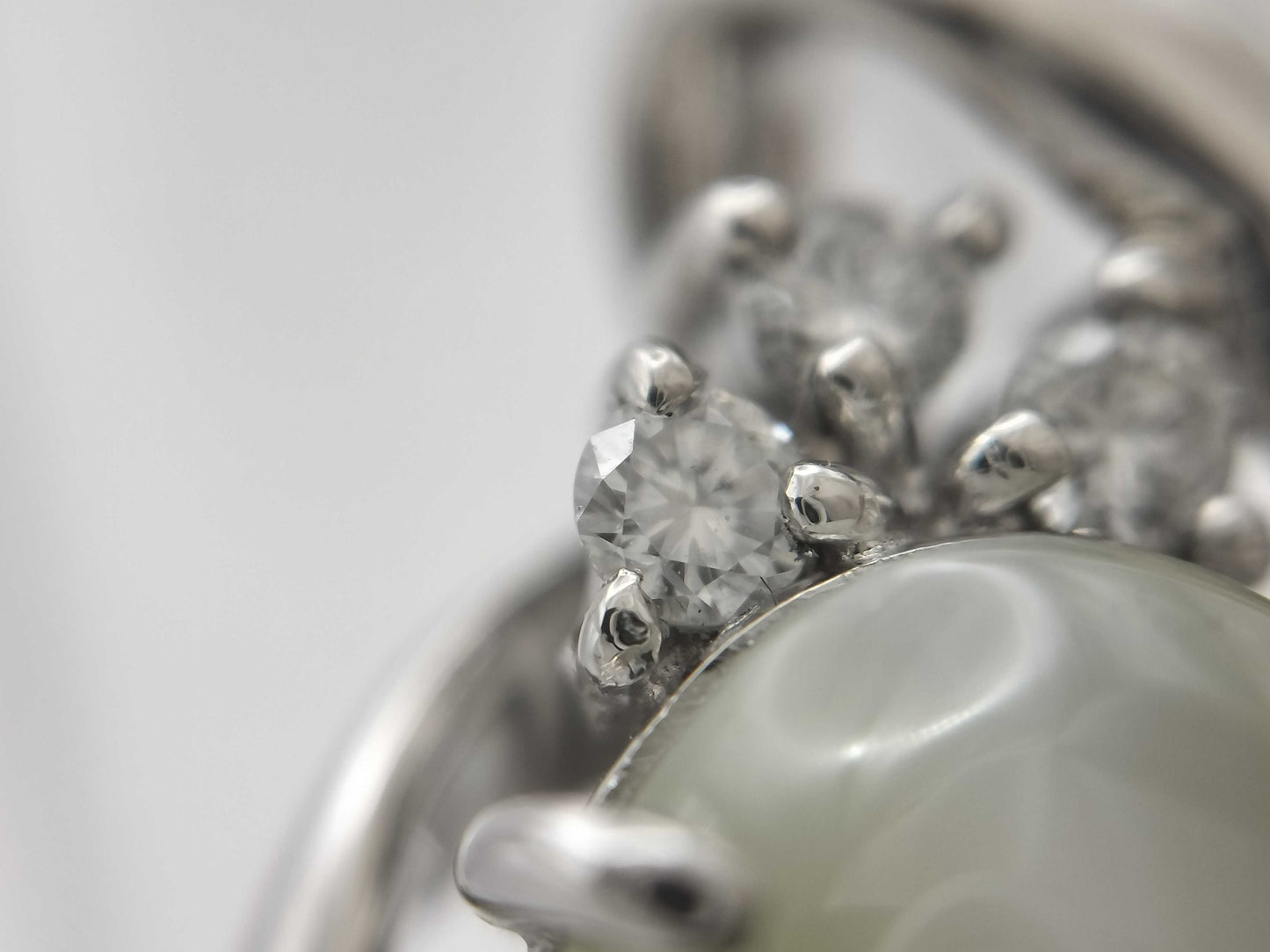 Chrysoberyl Cat's Eye 5.48ct D0.23ct Pt900 12.0g Ring 