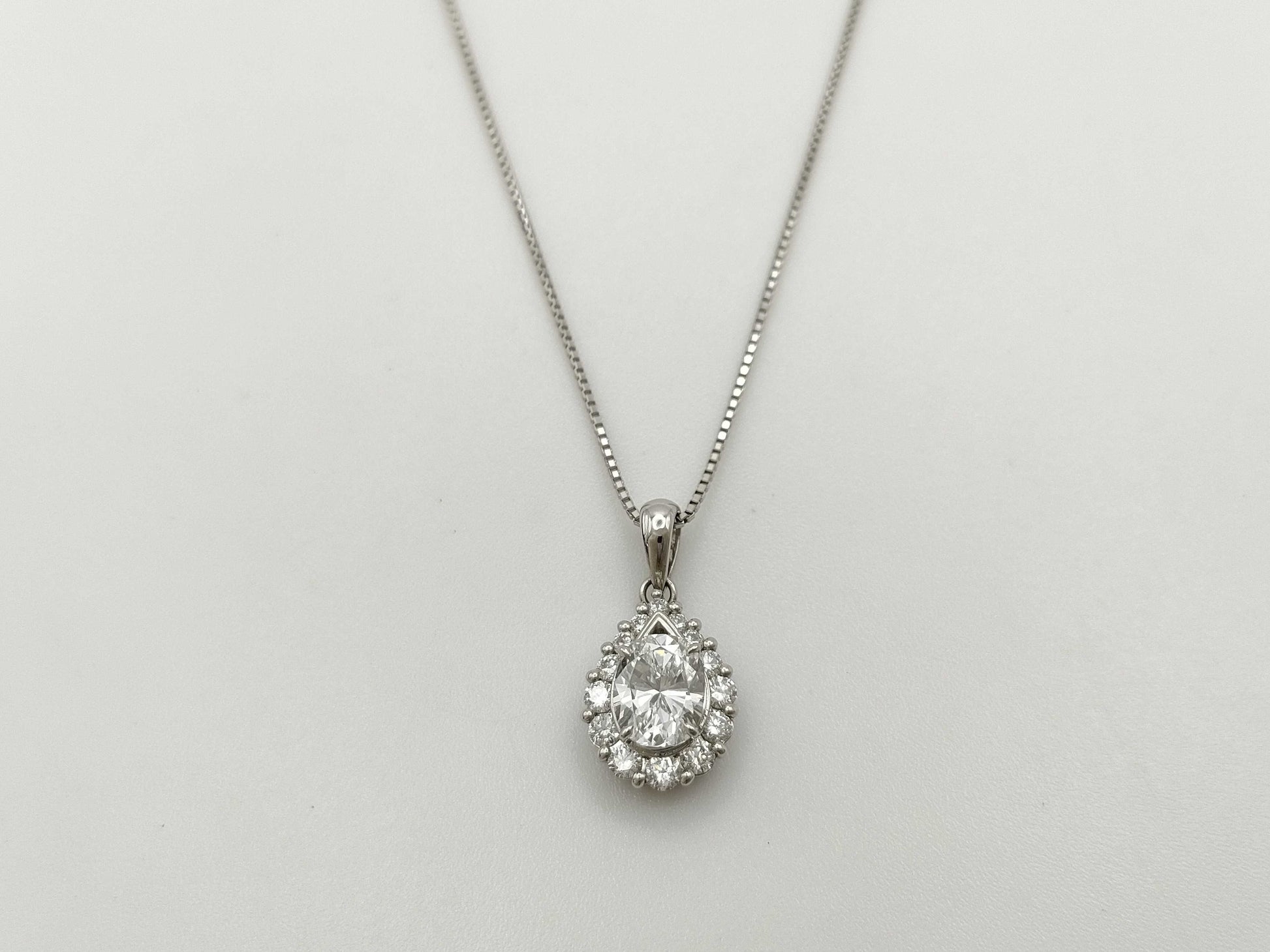 D1.015ct FD0.39ct Pt900/850 5.4g Necklace 