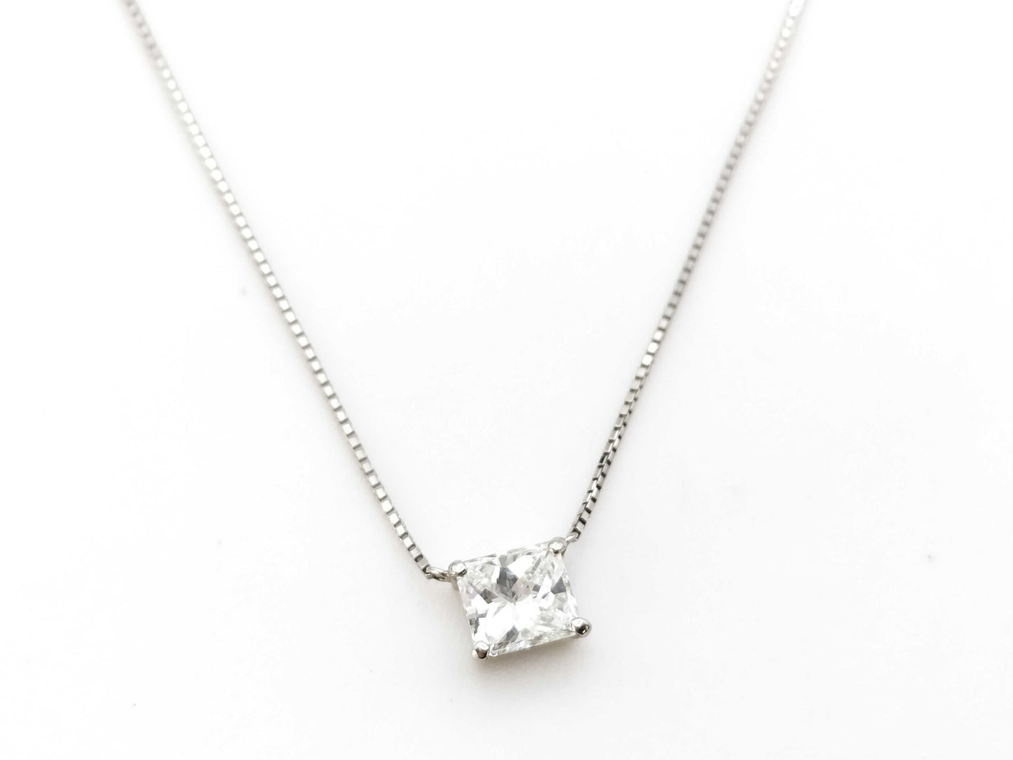 D1.005ct Pt900/850 3.3g Necklace 