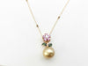 Pearl, Diameter Approx. 11.4mm, Sapphire, Garnet D0.08ct, 18K Gold, 5.0g Necklace 