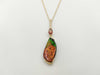 Ammolite 27.49ct Sunstone 1.84ct D0.12ct K18 15.3g Necklace 