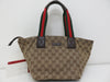 GUCCI GUCCI Gucci Sherry GG Canvas Leather Tote Bag