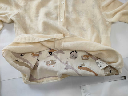 HERMES Margiela-era cashmere cardigan with fish print, size ME