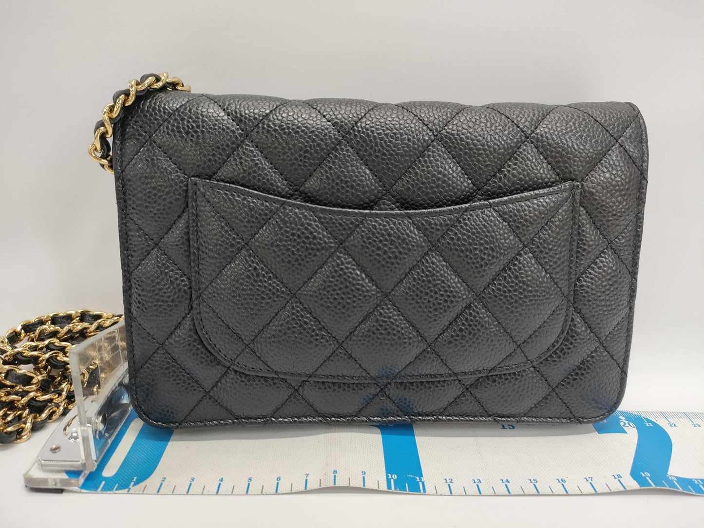 CHANEL Matelasse Chain Wallet A33814 Black with Gold Hardware and Caviar Leather 29598241 Shoulder Bag