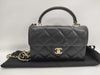 CHANEL Matelasse Top Handle Bag AP4568 Black with Gold Hardware and Caviar Leather, XULX3AP5, 2-Way Shoulder Bag/Handbag