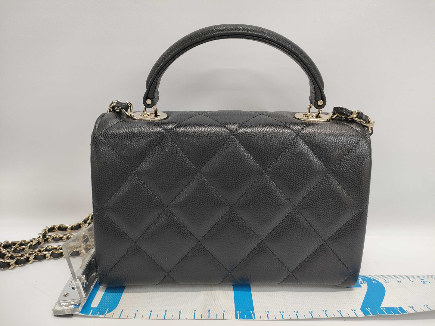 CHANEL Matelasse Top Handle Bag AP4568 Black with Gold Hardware and Caviar Leather, XULX3AP5, 2-Way Shoulder Bag/Handbag