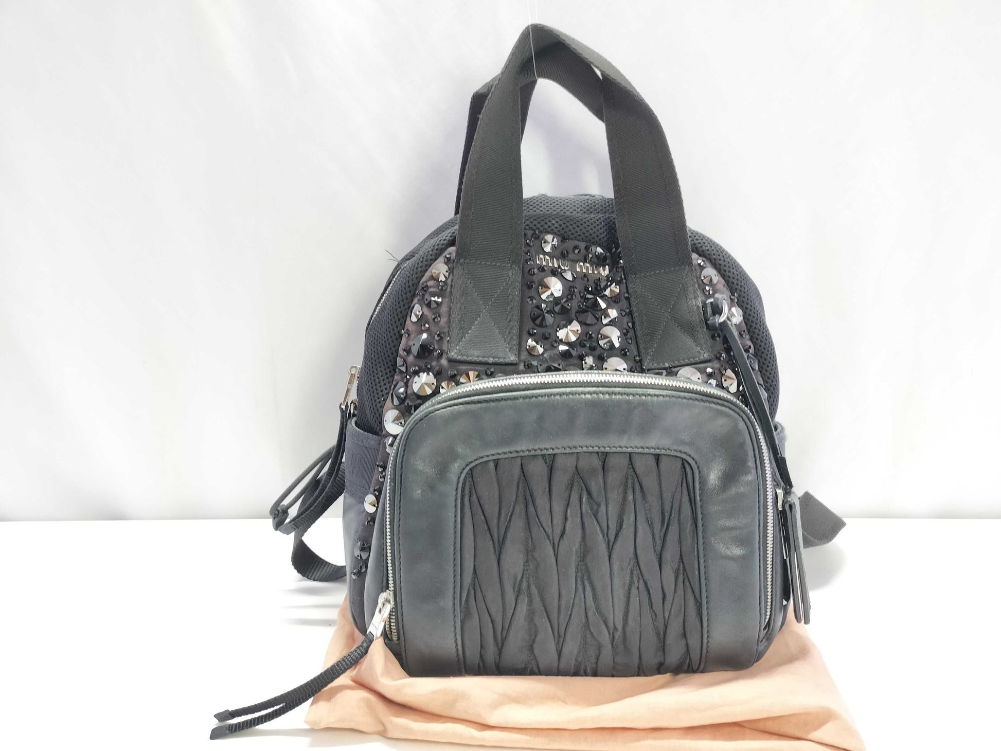 Miu Miu Studded Black Backpack