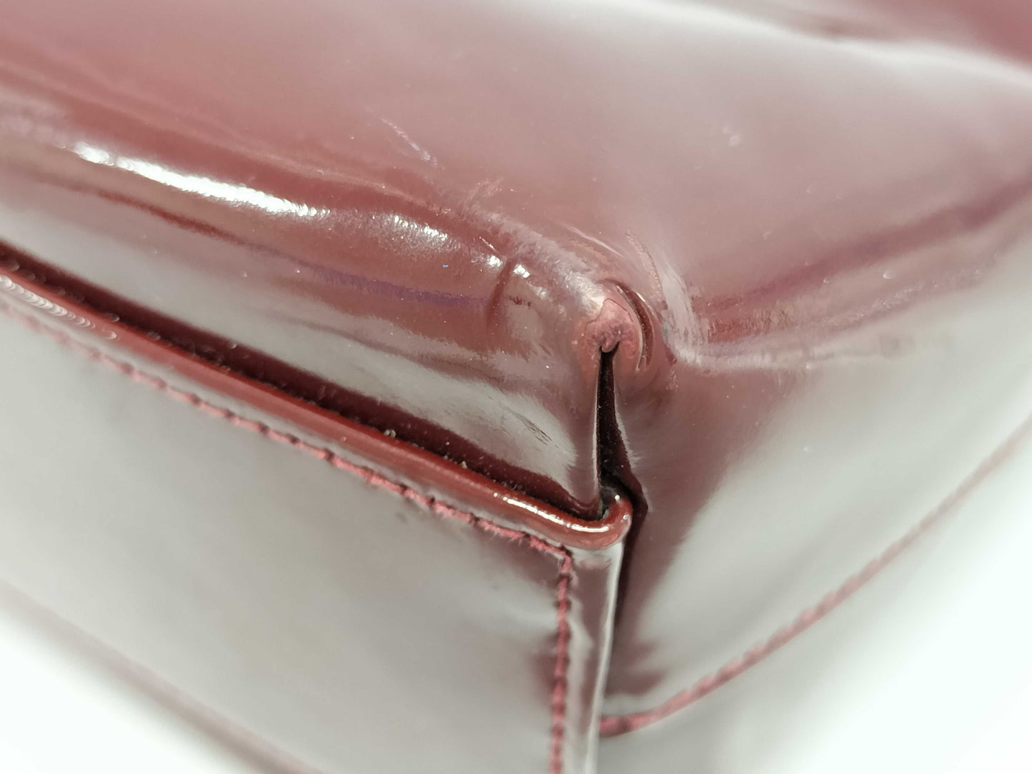 CHANEL Enamel Chain Shoulder Bag with Turn Lock, Red