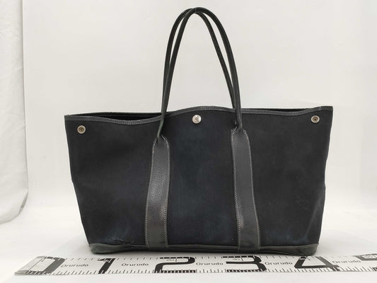 HERMES Garden Party Tote Bag Black Tote Bag